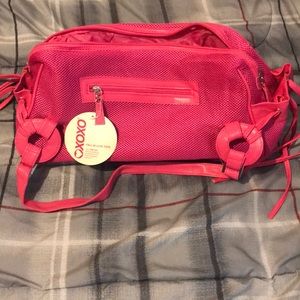 Neon pink fall in love tote